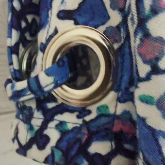 Cable & Gage Blue Top Medium Tunic Slit Sleeves Chrome Grommet Accents - Picture 10 of 10